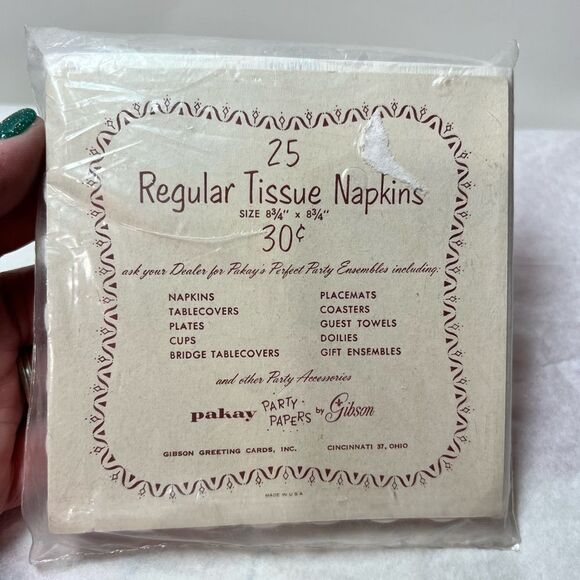 Vintage Baby Wedding Shower Cocktail Napkins - Pakay Party Papers by Gibson NWT - Picture 2 of 2